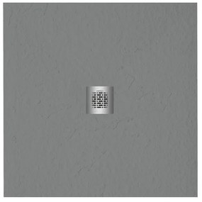 ZEZA Grade douchevloer - 100x100cm - antislip - antibacterieel - mineraalmarmer - vierkant - mat cemento (grijs) 400000000000019415