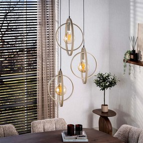 Hanglamp Metalen Ringen Beige