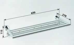 Sapho X-Round opklapbaar handdoekenrek met haakjes 65cm chroom