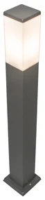 Moderne buitenlamp paal antraciet met opaal 80 cm IP44 - Malios Design, Modern E27 IP44 Buitenverlichting