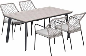 Garden Impressions Ross tuinset sand 5-delig - Penedo tuintafel 160x90 cm