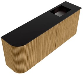 Mondiaz Joya 100cm toiletmeubel ronding links oak met wastafel faye rechts 1 kraangat urban