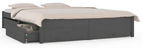 vidaXL Bedframe met lades grijs 120x190 cm 4FT Small Double