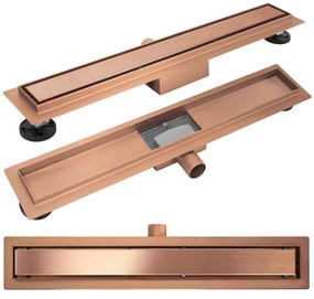 Lineaire afvoer Rea Neox brush copper 90