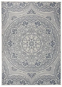 vidaXL Buitenkleed met patroon platgeweven 200x280 cm blauw