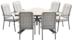 Garden Impressions Aleria tuinset 7-delig - Tulli triangle tuintafel 170 cm