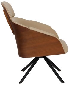 Zuiver Frie Walnoot Loungestoel Leatherlook