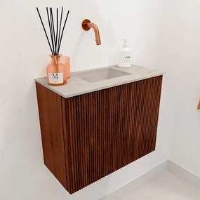 Mondiaz Joya DLux 50cm toiletmeubel ruby met wastafel faye midden zonder kraangat opalo