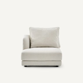 Halve bank links, modulair, van gemêleerd canvas, TIBERIO