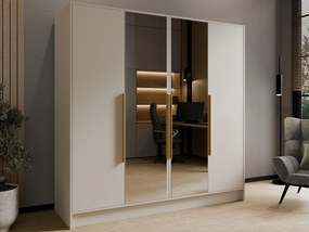 Kledingkast Arecibo 105, Kasjmier, 200x200x51cm, 160 kg, Kledingkast deuren: Met scharnieren, Aantal planken: 4, Aantal planken: 4