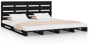 vidaXL Bedframe massief grenenhout zwart 120x200 cm