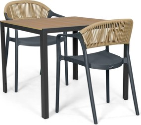 Tuinset 2 personen 909 cm Kunststof Grijs Domani Furniture Toscano/Creta