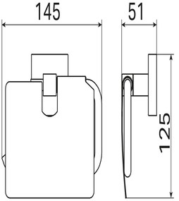 Haceka Mezzo toiletrolhouder met klep RVS-look