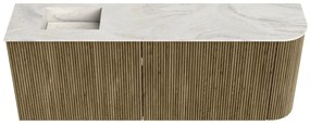 Mondiaz Joya DLux 110cm toiletmeubel ronding rechts dusk met wastafel faye links 1 kraangat ostra