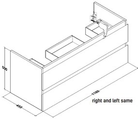 SaniGoods Sally badkamermeubel 120cm eiken met dubbele keramische wastafel