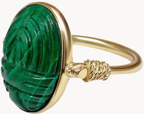 Vergulde ring Neo met malachiet