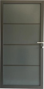 Tuindeur aluminium composiet Donkergrijs met antraciet aluminium frame compleet (90 x 180 cm)