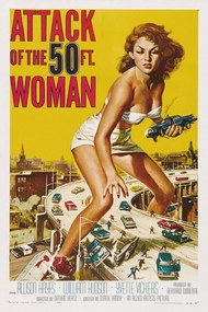 Kunstreproductie Attack of the 50ft Woman (Vintage Cinema / Retro Movie Theatre Poster / Horror & Sci-Fi), (26.7 x 40 cm)