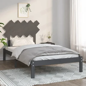 vidaXL Bedframe massief hout grijs 100x200 cm