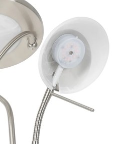 Vloerlamp staal incl. LED en dimmer met leeslamp - Empoli