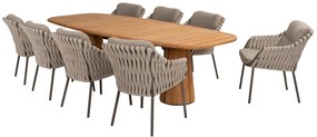 Taste by 4 Seasons Capri teak tuintafel met barrelvormig blad 280 x 110 cm      houtkleur weerbestendig