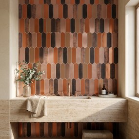 Zelfklevende Mozaïektegels Metaal | Picket Terracotta | 28,2×27,3 cm | Keuken, Bad &amp; WC