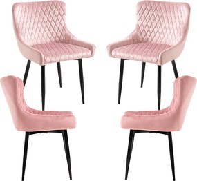 Set van 4 Sanda Fluwelen Stoelen