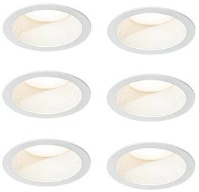Set van 6 inbouwspots wit incl. LED 3000K-5000K - Elias