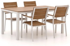 Diningset Bellagio | 4 personen polywood | Tuinset stapelbaar | 5-delig | Kees Smit Tuinmeubelen