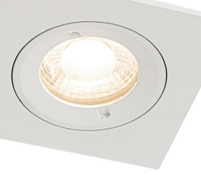 Buitenlamp Set van 6 inbouwspots wit vierkant GU10 50mm IP44 - Xena Modern GU10 IP44 Buitenverlichting Lamp