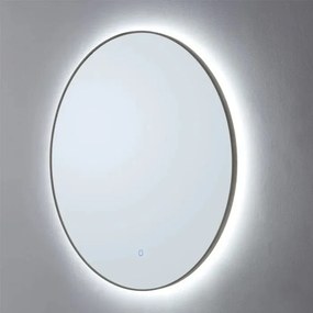 Lambini Designs Rodo ronde spiegel 80cm met indirecte dimbare verlichting gunmetal