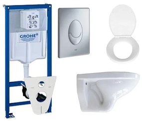 Adema Classic toiletset compleet met inbouwreservoir, softclose zitting en bedieningsplaat mat chroom 0729121/0729205/0261520/4345124/