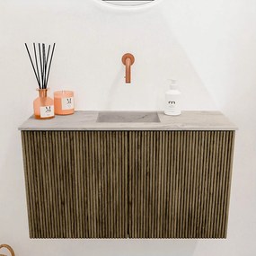 Mondiaz Joya DLux 70cm toiletmeubel dusk met wastafel faye midden zonder kraangat glace