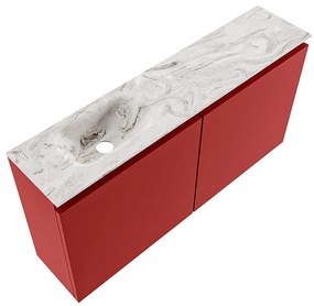 Mondiaz Ture DLux toiletmeubel 100cm fire met wastafel glace links met kraangat