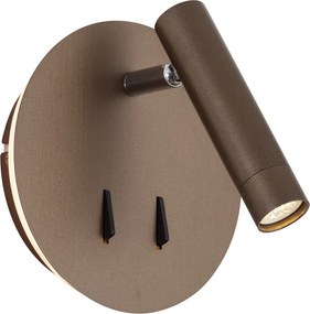Moderne wandlamp donkerbrons incl. LED met USB-C - Croft