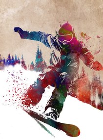 Ilustratie Sport Snowboard art, Justyna Jaszke