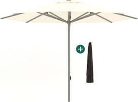 Parasol Shadowline Cuba | Inclusief hoes | Rond | 400cm | Met katrol | Wit | Kees Smit Tuinmeubelen