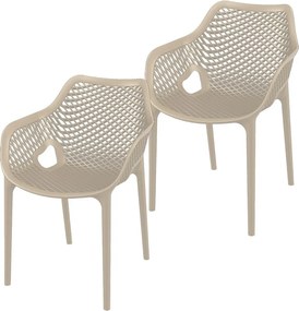 Garden Impressions Air XL design tuinstoel taupe - 2 stuks