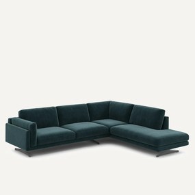 Chenille fluwelen hoekbank met longchair, César