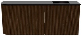 Mondiaz Joya 100cm toiletmeubel ronding links walnut met wastafel faye rechts 1 kraangat urban