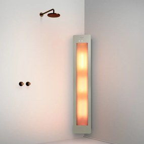 Sunshower Round Plus Large Sand White infraroodlamp en UV 33x185x10cm hoekopbouw