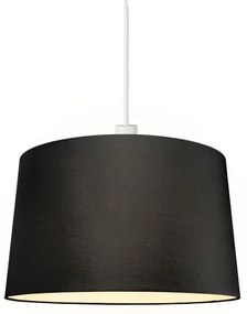 Moderne hanglamp wit met kap 45 cm zwart - Combi 1