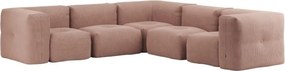 Soft Zitzak Indoor 5 Seater Hoekbank - Corduroy Rose