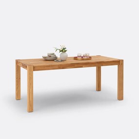 Uitschuifbare eiken eettafel, 6 tot 10 couverts, ADELITA