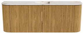 Mondiaz Joya DLux 115cm toiletmeubel ronding links/rechts oak met wastafel faye midden zonder kraangat frappe