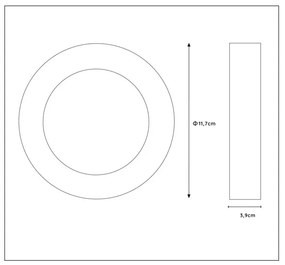 Lucide Brice ronde plafondlamp 11.7cm 8W zwart