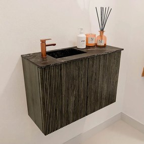 Mondiaz Joya DLux 60cm toiletmeubel shadow met wastafel faye links 1 kraangat lava