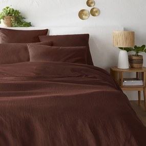 Dubbelzijdige kussensloop in gewassen linnen en gewassen katoen, Annaba