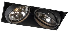 Grote Inbouwspot zwart AR111 draai- en kantelbaar trimless 2-lichts - Oneon Modern QR111 / AR111 / G53 Binnenverlichting Lamp