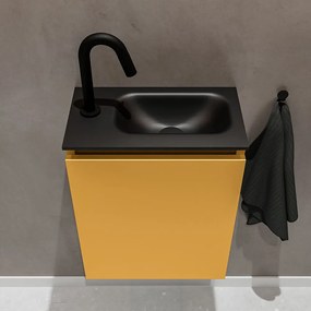 Mondiaz Ture 40cm toiletmeubel ocher met wastafel urban rechts 1 kraangat